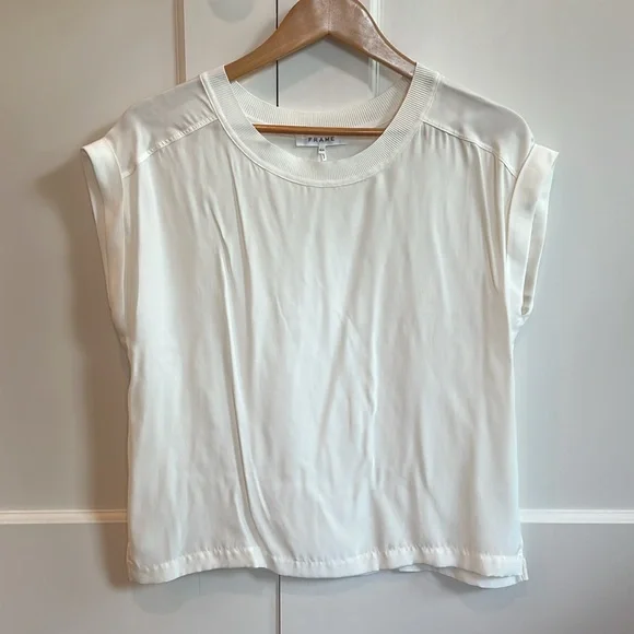 FRAME Washable Oversized Silk Tee - Picture 4 of 11